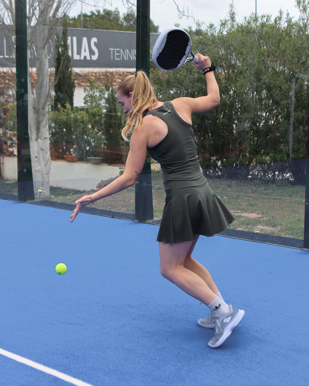 Tie Break Flow Skirt - Deep Olive