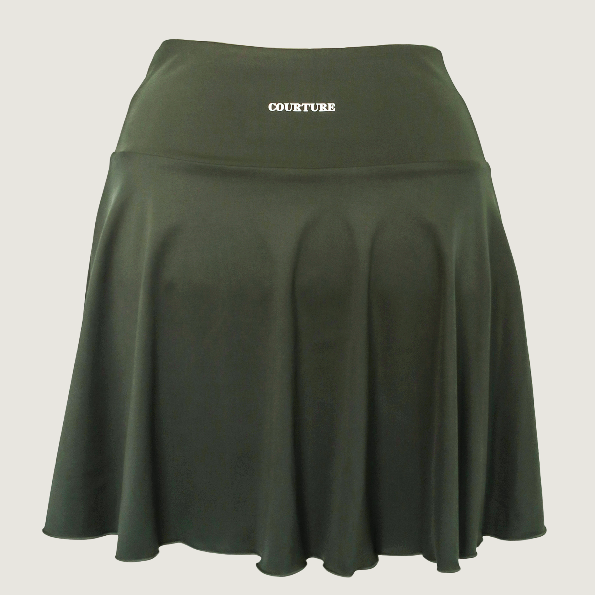 Tie Break Flow Skirt - Deep Olive