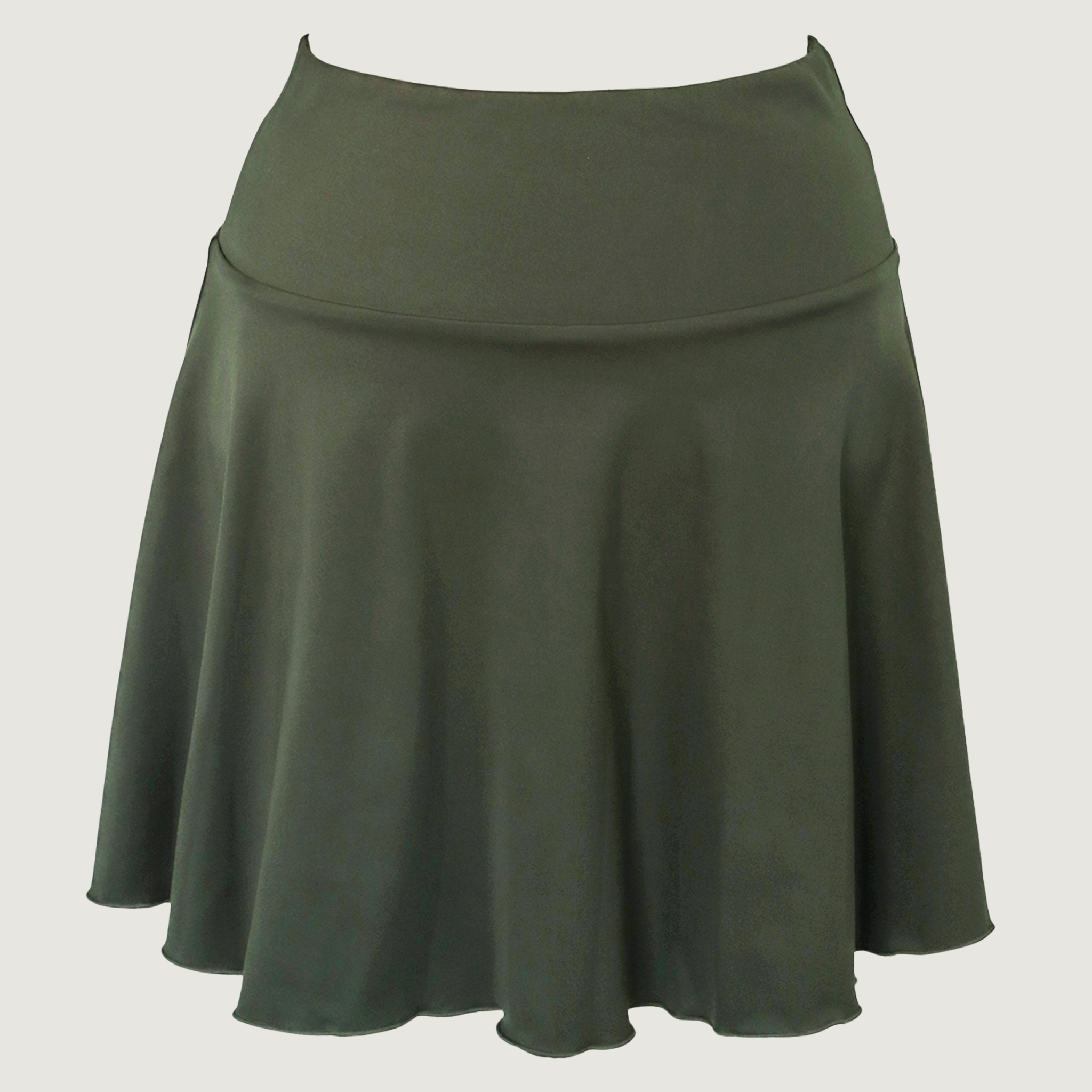 Tie Break Flow Skirt - Deep Olive