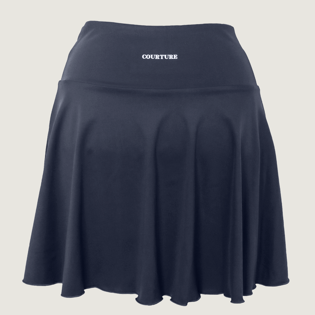 Tie Break Flow Skirt - Slate Blue