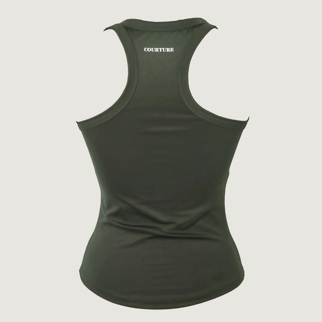 Tie Break Racerback top - Deep Olive