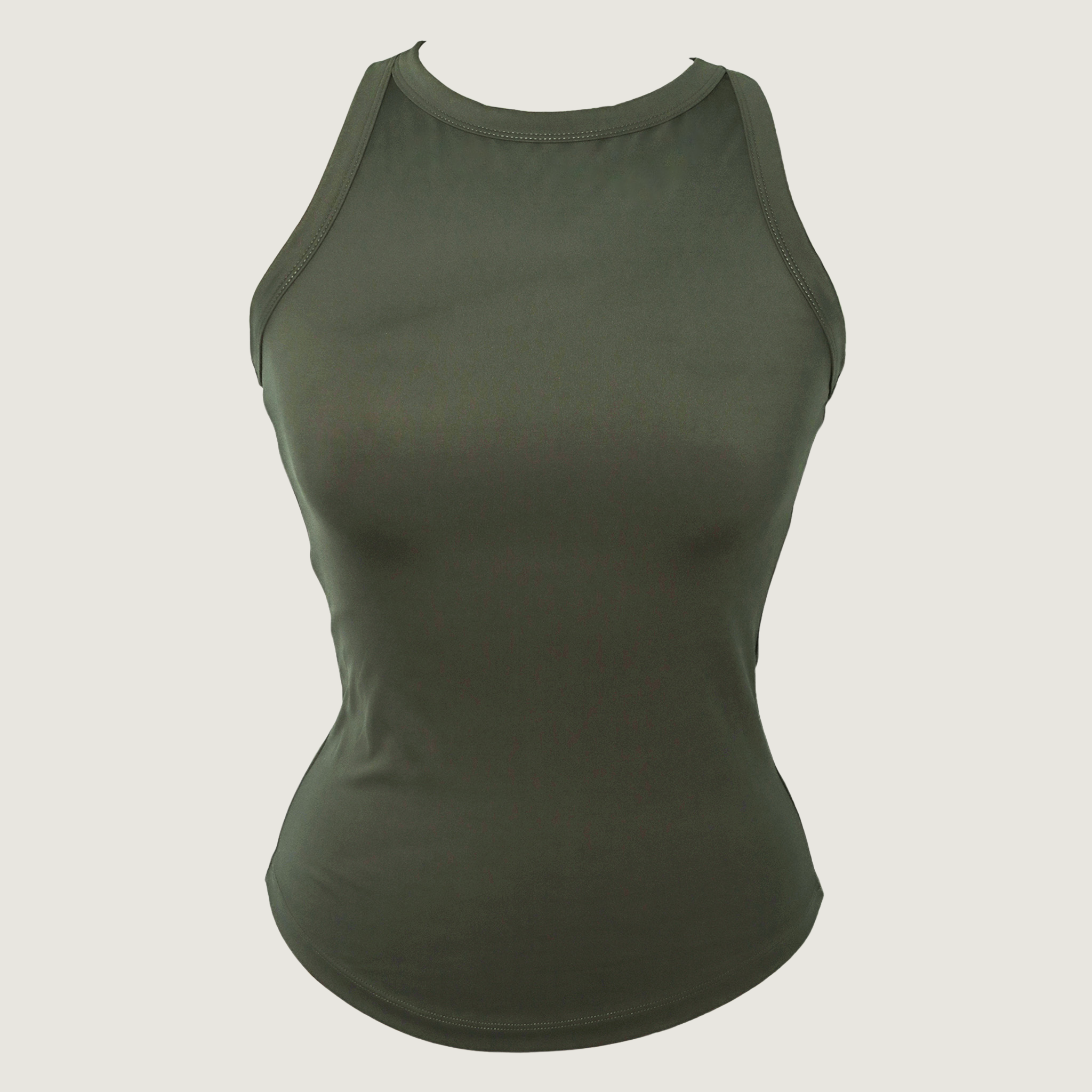 Tie Break Racerback top - Deep Olive